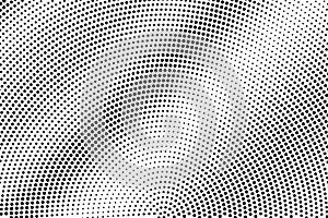 Black on white grunge halftone vector. Digital dotted texture. Contrast dotwork gradient. Monochrome halftone