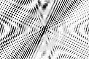 Black on white grunge halftone vector. Digital dotted texture. Contrast dotwork gradient for vintage effect