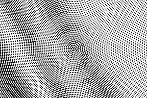 Black on white grunge halftone vector. Digital dotted texture. Frequent dotwork gradient for vintage effect
