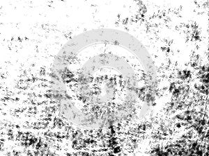 Black and white Grunge halftone vector. Distress overlay texture. Abstract surface dust and rough background concept.