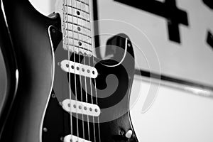 Black and white guitar