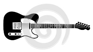 Black and white guitar.