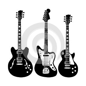 Black and white guitar set.