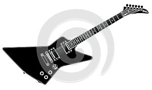 Black And White Guitar Set On A White Background