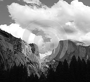 Black and white half dome