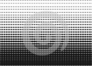 Black and White Halftone Gradient as a Background or Motif to be used Pop Art or Retro Comics. Editable Clip Art.