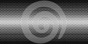 Black and white halftone triangles pattern. Abstract geometric gradient background. Vector illustration