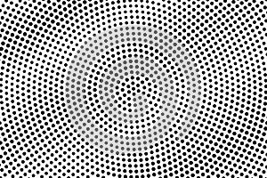 Black and white halftone vector background. Frequent dot ornament. Rough dotwork surface. Round dotted halftone