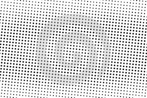 Black and white halftone vector background. Horizontal gradient on rough dotwork texture. Regular dotted halftone