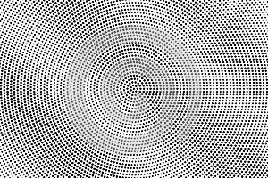 Black and white halftone vector. Diagonal dotted gradient. Circular smooth dotwork surface. Vintage overlay