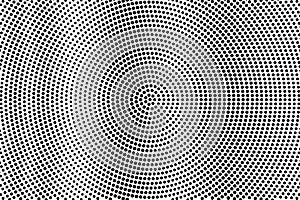 Black on white halftone vector texture. Centered perforated surface. Grunge dotwork gradient