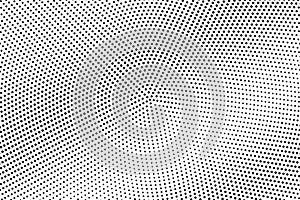 Black and white halftone vector texture. Diagonal dotted gradient. Centered dotwork surface. Vintage effect overlay