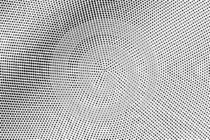 Black and white halftone vector texture. Diagonal dotted gradient. Small dotwork surface for vintage effect