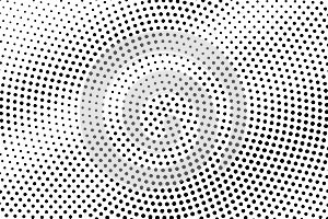 Black on white halftone vector texture. Diagonal dotted gradient. Sparse dotwork surface for vintage effect