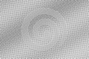 Black and white halftone vector texture. Digital pop art background. Smooth diagonal dotwork gradient