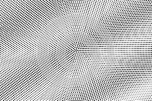Black on white halftone vector texture. Grunge perforated surface. Abstract dotwork gradient. Digital pop art background