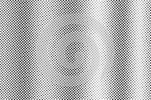 Black white halftone vector texture. Grungy perforated surface. Vertical dotwork gradient. Digital pop art background