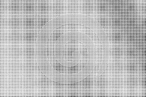 Black and white halftone vector texture. Smooth diagonal dotted gradient. Regular dotwork surface for vintage effect