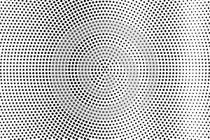 Black and white halftone vector. Vertical dotted gradient. Centered vintage texture. Retro style overlay