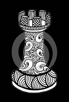 Hand drawing doodle Sketch Chess Rook Vector Illustration Art