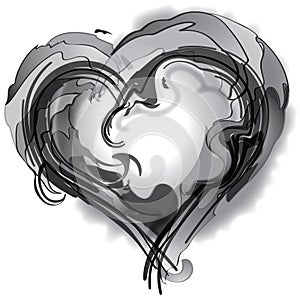 Black and White Heart