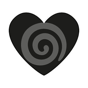 Black and white heart symbol silhouette