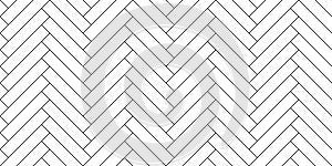 Black and white herringbone wooden floor pattern