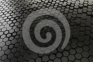 black and white hexagon background