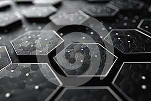 Black and white hexagon grid pattern, white lines on black background, degree angle