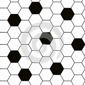 Black and white hexagon tile seamless background pattern