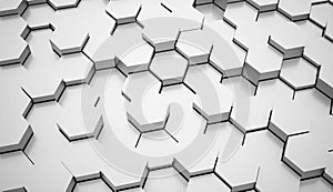Black and white hexagonal background