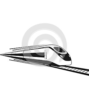 Black and white High Speed Commuter Train