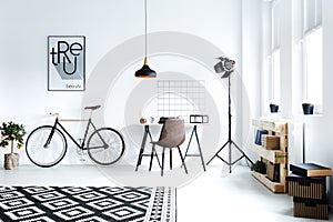 Black and white hipster room