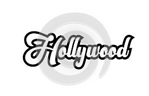 black and white Hollywood hand written word text for typography logo icon design