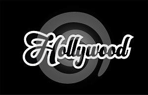 black and white Hollywood hand written word text for typography logo icon design