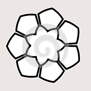 Black and white honeycomb graphic round frame