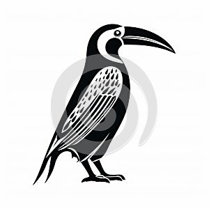 Black And White Hornbill: A Naive Style Graphic Design With Clever Use Of Negative Space