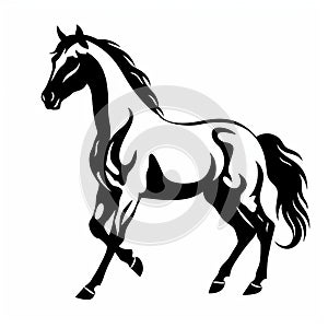 Black And White Horse Icon In Rashad Alakbarov Style photo