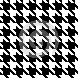 Black and white hounds tooth vector repeat pattern