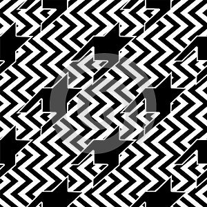 Black and white houndstooth pattern fabric swatch