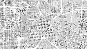 Black and white Houston map with buildings