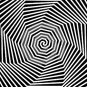 Black and white hypnotic background.