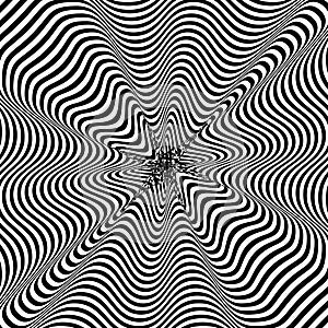 Black and White Hypnotic Background. Vector