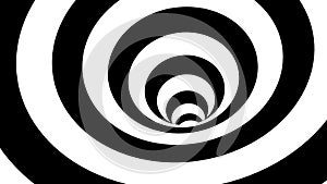 Black and white hypnotic spiral. Abstract bckground