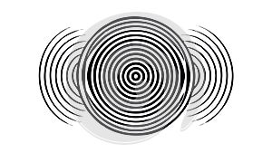 Black and White Hypnotic Spiral Optical Illusion, vector design Generative AI