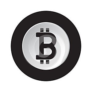Black, white icon - bitcoin crypto currency symbol