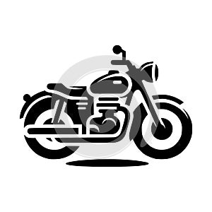 Black and White Icon of a Classic Motorcycle