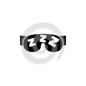 A black and white icon depicting a pair of glasses with the ZZZ symbols, representing sleepiness, drowsiness, and the