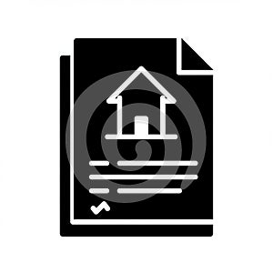 Black and white icon depicting two stacked documents