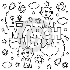 Black and white illustration. Coloring page.